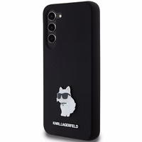 Karl Lagerfeld Silicone Choupette Metal Pin ümbris jaoks Samsung Galaxy S23+ - must