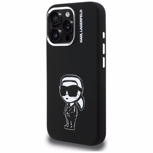 Чехол Karl Lagerfeld Silicone Karl Sketch MagSafe для iPhone 16 Pro чёрный