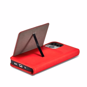 Magnetkaardi ümbris iPhone 14 Pro flip cover rahakoti statiiv punane