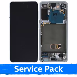 LCD Ekraan Ühildub Samsung G991 S21 Koos Frame / Phantom Valge / (Service Pack)