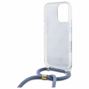 Guess Crossbody Cord 4G Print Ümbris jaoks iPhone 16 Pro Max - sinine