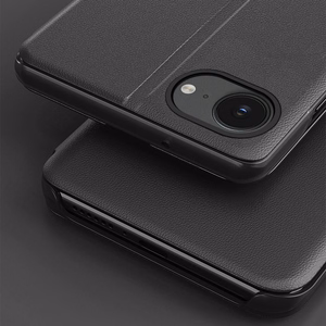 Eco Leather View Ümbris elegant ümbris with flap and stand jaoks iPhone 16e - must