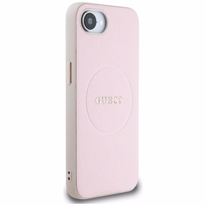 GUESS ümbris jaoks IPHONE 16e (SE 4 2025) compatible with MagSafe GUHMPSE4PGHSMMP (PU Grained Kuldne Ring) roosa