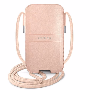 Guess käekott GUPHLPSASBPI 6,7" roosa Saffiano Strap