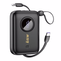 Dudao K14 10000mAh energiapank USB-C / Lightning kaabliga - must