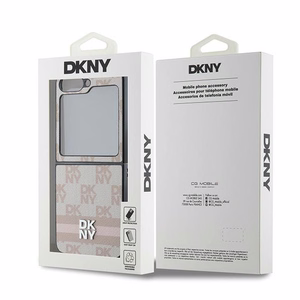 DKNY Checkered Pattern Printed Stripes Чехол для Samsung Galaxy Z Flip 6 - розовый