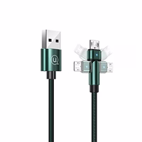 USAMS Kaabel punutud pööratav U60 2A microUSB roheline 1m SJ478USB02 (US-SJ478)