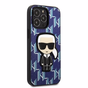 Karl Lagerfeld KLHCP13XPMNIKBL iPhone 13 Pro Max 6.7" жёсткий чехол синий/синий Monogram Ikonik Patch