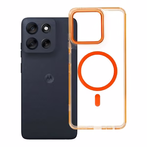 Чехол Motorola G56 Frame Clear Hybrid Mag Cover совместимый с MagSafe hermes оранжевый