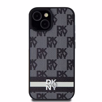 DKNY Leather Checkered Mono Pattern & Printed Stripes Ümbris jaoks iPhone 15 Plus / 14 Plus - Must