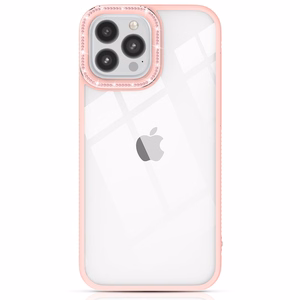 Чехол Kingxbar Sparkle Series для iPhone 13 Pro Max с кристаллами на задней крышке розовый