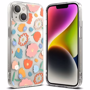 Ringke Fusion Design soomustatud ümbrise kate geelraamiga iPhone 14 Plus läbipaistev (lilleline) (FD637E31)