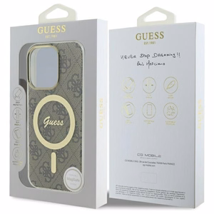 Guess IML 4G MagSafe ümbris jaoks iPhone 16 Pro - brown