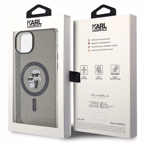 KARL LAGERFELD ümbris jaoks IPHONE 15 KLHMP15SHGKCNOK (Glitter + MAG) must