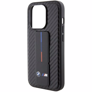 BMW Grip Stand Smooth & Carbon ümbris jaoks iPhone 15 Pro - must