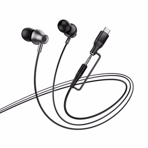 Hoco M119A juhtmega mikrofoniga kõrvaklapid, 3,5 mm / USB-C pistik, mustad