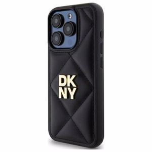 DKNY Quilted Stack Logo iPhone 15 Pro Ümbris - Must