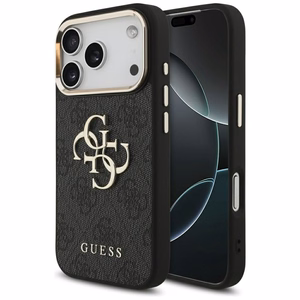 Guess 4G Big 4G Classic Logo Чехол для iPhone 17 Pro - чёрный и золотой