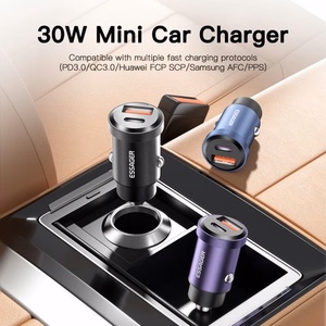 Autolaadija Essager Gyro Mini sinine 30W (2xQC3.0)