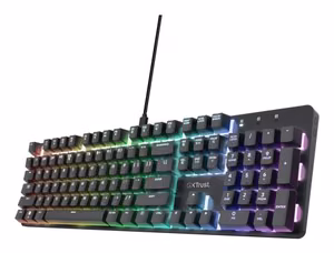 Trust GXT 871 Zora QWERTY US English - USB mängude klaviatuur (must)