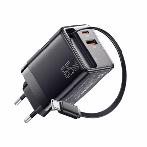Laadija Essager Scope must 65W (1xPD / 1xQC3.0) + integreeritud Type-C kaabel