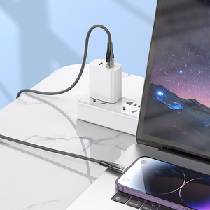 Cable USB A to Lightning Hoco 2,4A 1,2 m U121 black transparent