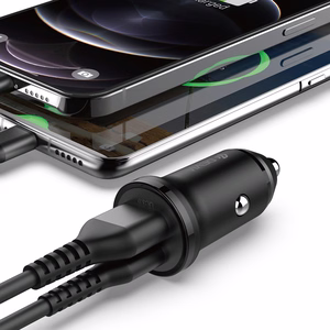 Devia autolaadija Smart Mini PD QC 3.0 30W 1x USB 1x USB-C valge