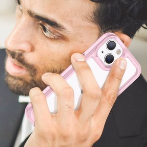 Outer Space Case iPhone 14 Plus kõva kate geelraamiga roosa