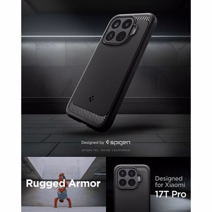 Spigen Rugged Armor ümbris Xiaomi 17T Pro jaoks, mattmust