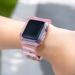Силиконовый ремешок-браслет с чехлом и подсветкой для Apple Watch 40mm - красный