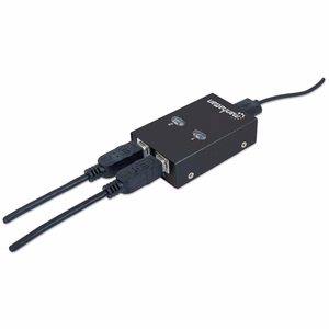 Manhattan USB-A automaatne jagamiskapsel, 2x USB-B pordid, 480 Mbps (USB 2.0), kahekordne juhtimine (automaatne või käsitsi), USB-toide (välist toiteallikat pole vaja), kaasas 1x 1.5m USB-A kuni USB-B kaabel