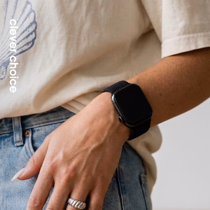 Crong Wave Band punutud Apple Watch rihm, 38/40/41/42 mm, must