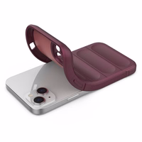 Magic Shield Case ümbris iPhone 14 Plus'ile elastne soomustatud ümbris burgundia värvusega