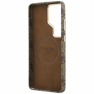 Guess ümbris 4G Script MagSafe Samsung Galaxy S26 Ultra jaoks pruun
