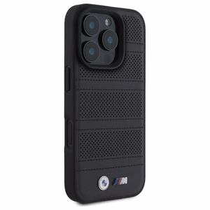 BMW M Perforated And Stitched Line MagSafe ümbris jaoks iPhone 16 Pro Max - must