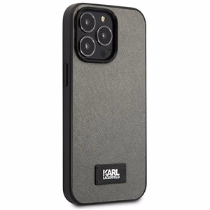 Karl Lagerfeld Saffiano Plaque Ümbris jaoks iPhone 13 Pro Max 6.7" - hõbedane