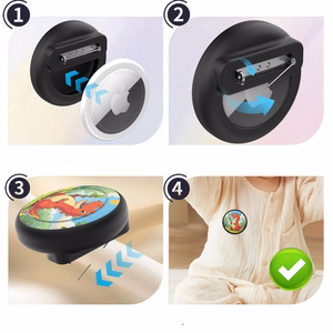 AirTag badge ümbris - must with dinosaur print