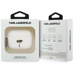 Karl Lagerfeld Silicone Karl Head 3D ümbris AirPods Pro 3 valge