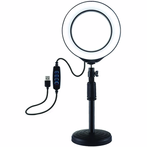 LED rõngaslamp 16cm laua kinnitusega 18-28cm, USB