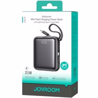 Power Bank Joyroom "JR-PBF27" must 10000mAh 22.5W (PD / QC3.0) + integreeritud Type-C / Lightning kaabel