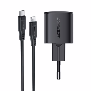 Acefast A118 30W GaN USB-C сетевое зарядное устройство с кабелем 1.2m USB-C на Lightning - черный