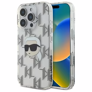 Karl Lagerfeld IML Karl Head Electroplated iPhone 16 Pro Ümbris - Clear