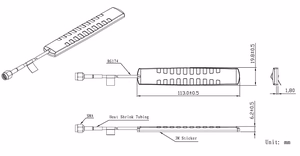 GSM antenn, 824~960/1710~2170MHz, 2dBi, 11cm