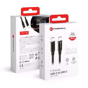 Kaabel USB C to USB C Forcell F-Energy QC4.0 PD 5A 100W E-mark / 4K / Thunderbolt / 20Gbit/s 1 m C391 must