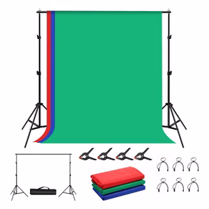 Fotostuudio tausta tugi Puluz 2x2m + taustapildid 3 tk PKT5204