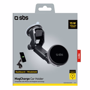 SBS TESUPMAGEXTWIR15W Telescopic Smartphone Hoidja koos Wireless Laadija, MagSafe Compatible, jaoks Windshield and Dashboard - must