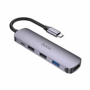 Adapter Hoco HB27 Type-C Multi-Function Converter HDMI+USB3.0+USB2.0*2+PD hall