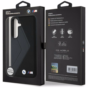 BMW Leather Oversized Stripes MagSafe ümbris jaoks Samsung Galaxy S25 - must