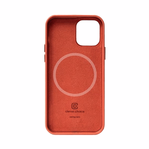 Crong Essential Cover Magnetic kunstnahast ümbris seadmele iPhone 12 / iPhone 12 Pro, MagSafe'iga, punane