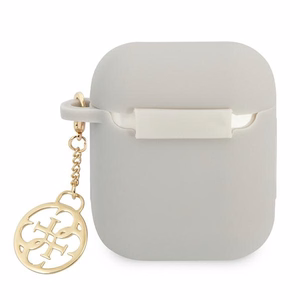 Guess GUA2LSC4EG AirPods cover grey/grey Silicone Charm 4G Collection